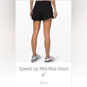Lululemon Speed Up Mid-Rise Shorts Size 8